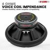 5 Core 12 Inch Car Woofer Audio 400W 4Ohm Deep Bass Replacement Subwoofer for SUV Truck - WF 12120 4OHM