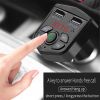 KEBIDU Car Bluetooth 5.0 FM Transmitter 3.1A Dual USB Fast Charger Wireless Handsfree Audio Receiver Auto MP3 Player For Car - as show