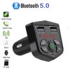 KEBIDU Car Bluetooth 5.0 FM Transmitter 3.1A Dual USB Fast Charger Wireless Handsfree Audio Receiver Auto MP3 Player For Car - as show