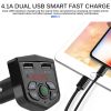KEBIDU Car Bluetooth 5.0 FM Transmitter 3.1A Dual USB Fast Charger Wireless Handsfree Audio Receiver Auto MP3 Player For Car - as show