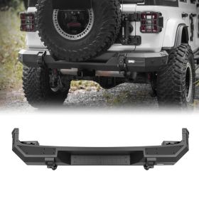 Steel And Aluminum Rear Bumper For Jeep Wrangler JL 2018 (Option: Black)