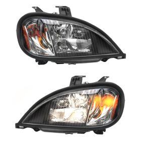 Black Halogen Headlights Assembly Compatible With Freightliner Columbia2004-2017 Pair (Option: 1pair)