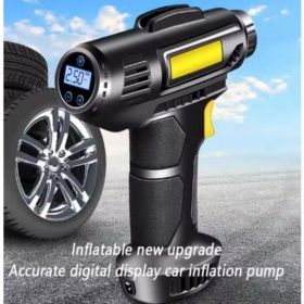 Intelligent Digital Display Wireless Portable Handheld Car Tire And Bicycle Air Pump (Option: Black)
