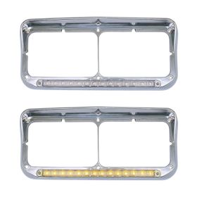 For Kenworth T400 T600 T800 W900B W900L Clear Headlight Bezel Amber LED Light (Option: 2pcs)