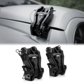 Hood Latch Lock Catch Compatible With 2007-2017 Wrangler JK JKU (Option: Black)