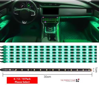 Lot Waterproof 12''/15 DC 12V Motor LED Strip Underbody Light For Car Motorcycle (LED Color: Green, Pack: 18 Pack)