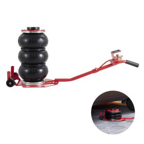 Air Jack, 3 Ton/6600 lbs Triple Bag Air Jack, Airbag Jack with Six Steel Pipes, Lift up to 17.7 inch/450 mm, 3-5 s Fast Lifting Pneumatic Jack (Color: Red, Load Capacity: 3 T)