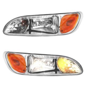 Chrome Headlight Assembly Fit For 2005-2015 Peterbilt 325 330 335 337 340 348 Pair (Option: 1 pair)