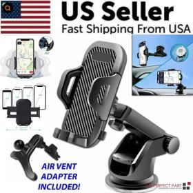 360Universal Mount Holder Car Stand Windshield For Mobile Cell Phone GPS (Option: Black)